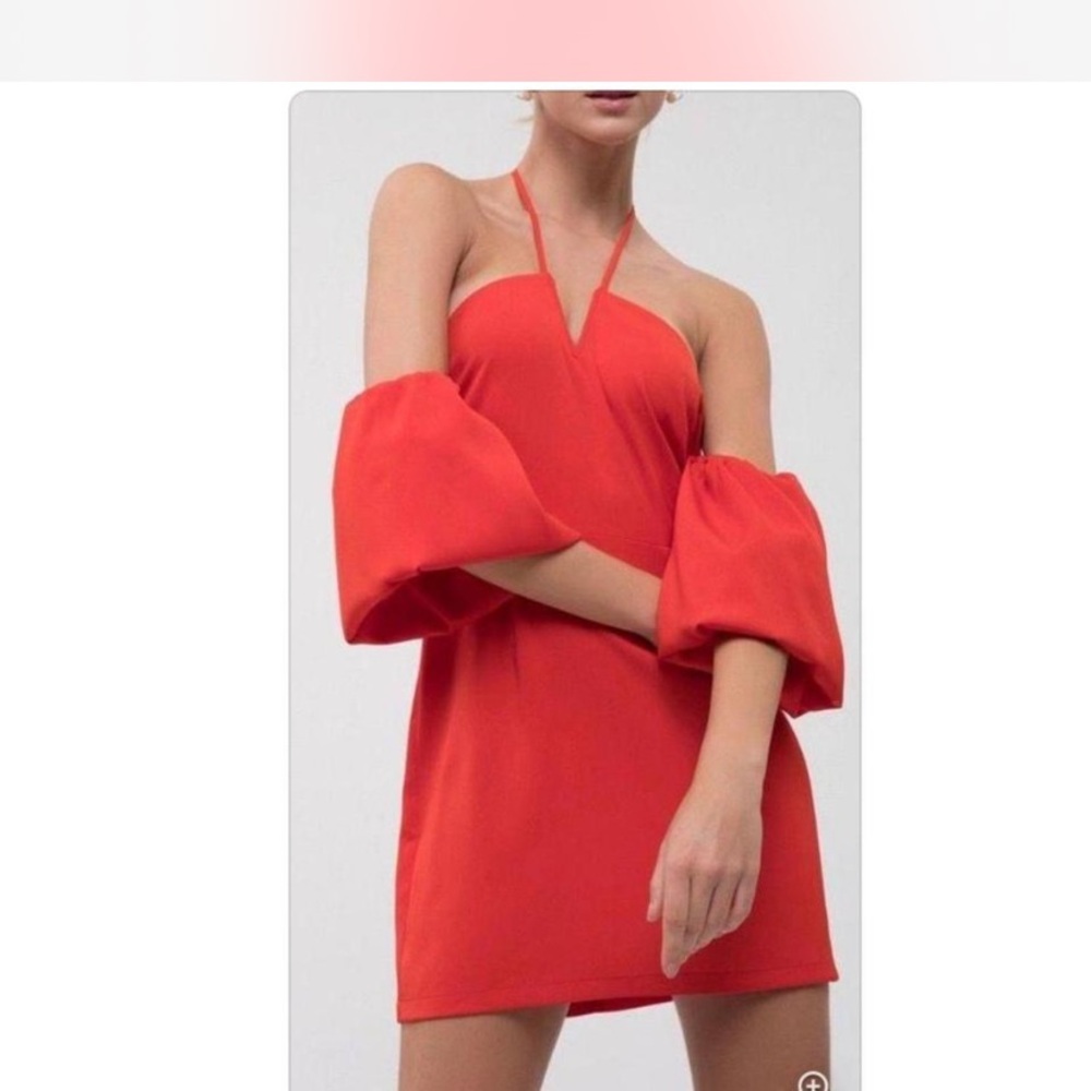 Off shoulder puff sleeve dress